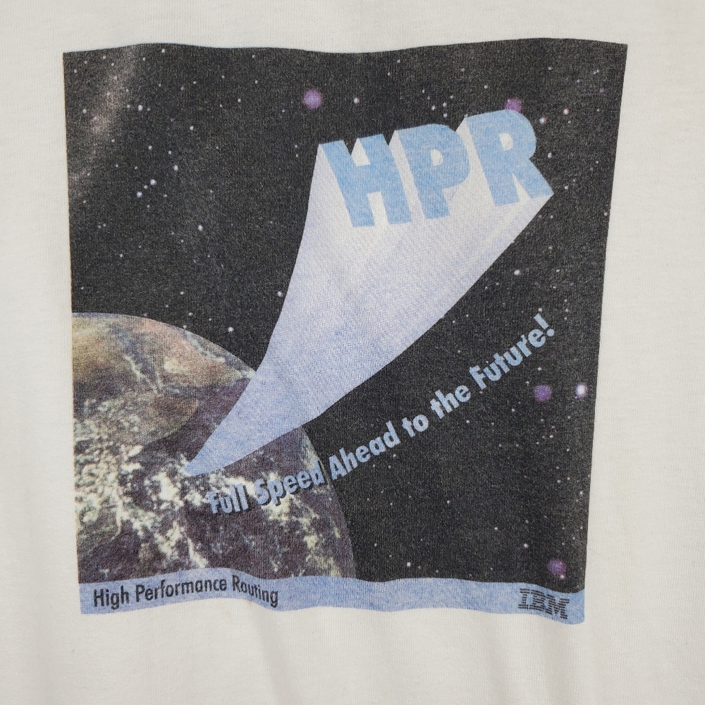 Vintage 90s IBM High Performing Routing HPR Computer Technology Promo XL T Shirt